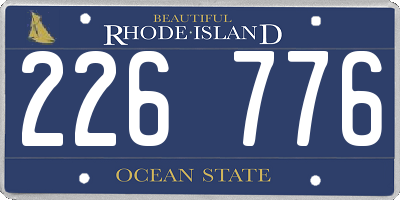 RI license plate 226776