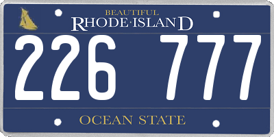 RI license plate 226777