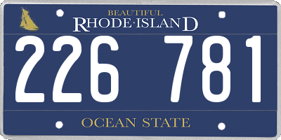RI license plate 226781