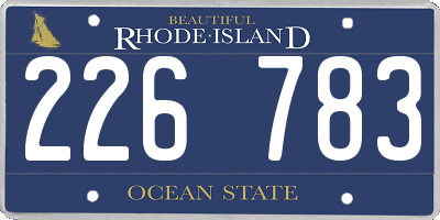 RI license plate 226783