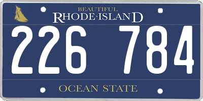 RI license plate 226784