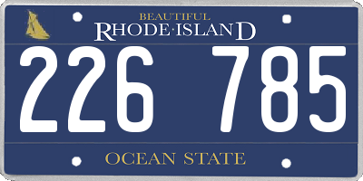 RI license plate 226785