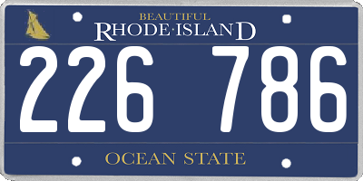 RI license plate 226786