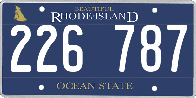 RI license plate 226787