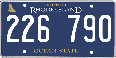 RI license plate 226790