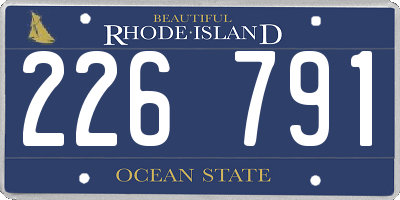 RI license plate 226791