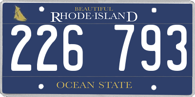 RI license plate 226793
