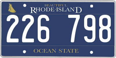 RI license plate 226798