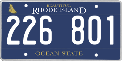 RI license plate 226801