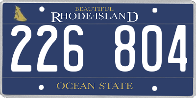 RI license plate 226804