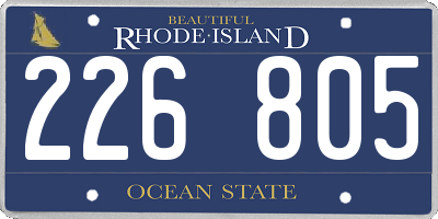 RI license plate 226805