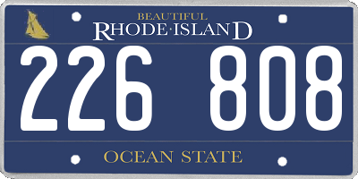 RI license plate 226808
