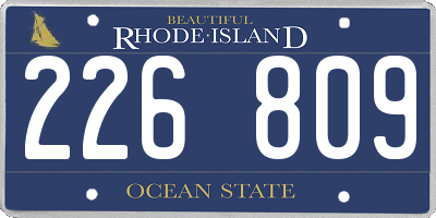 RI license plate 226809