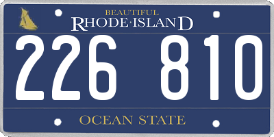 RI license plate 226810