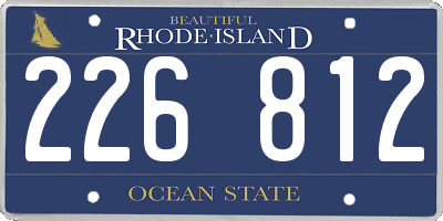 RI license plate 226812