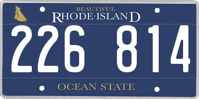 RI license plate 226814