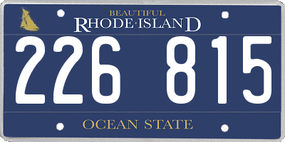 RI license plate 226815