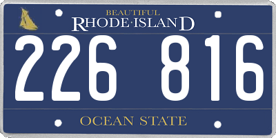 RI license plate 226816
