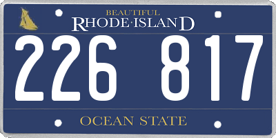 RI license plate 226817