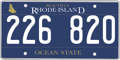 RI license plate 226820