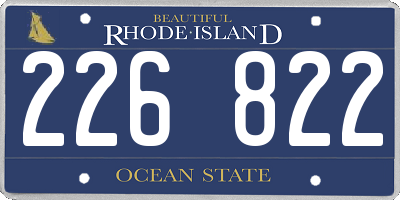 RI license plate 226822