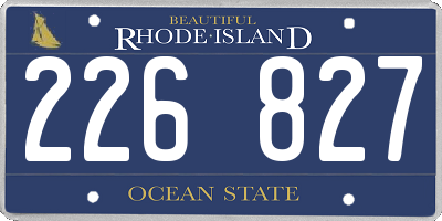 RI license plate 226827