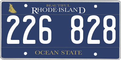 RI license plate 226828