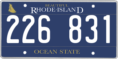 RI license plate 226831