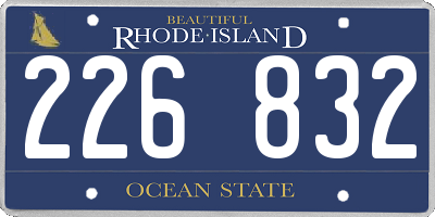 RI license plate 226832
