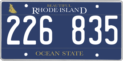 RI license plate 226835