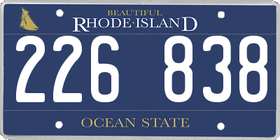 RI license plate 226838
