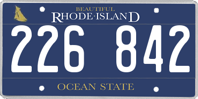 RI license plate 226842