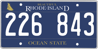 RI license plate 226843