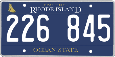 RI license plate 226845