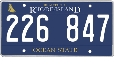 RI license plate 226847