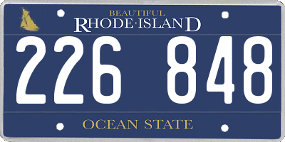 RI license plate 226848