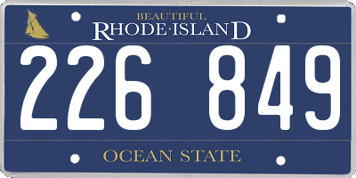 RI license plate 226849