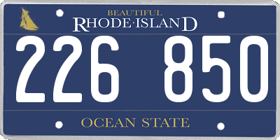 RI license plate 226850