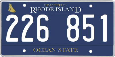 RI license plate 226851
