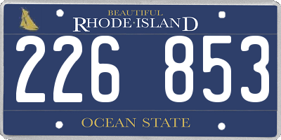 RI license plate 226853