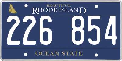RI license plate 226854