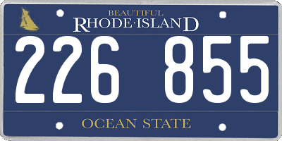RI license plate 226855