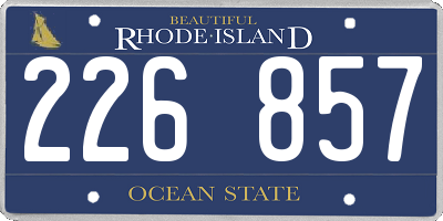 RI license plate 226857