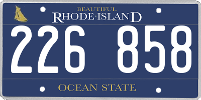 RI license plate 226858