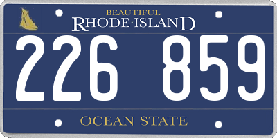 RI license plate 226859
