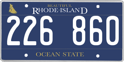 RI license plate 226860