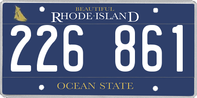 RI license plate 226861