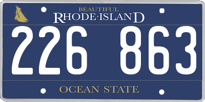 RI license plate 226863