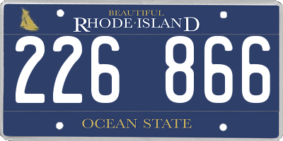 RI license plate 226866