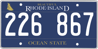 RI license plate 226867
